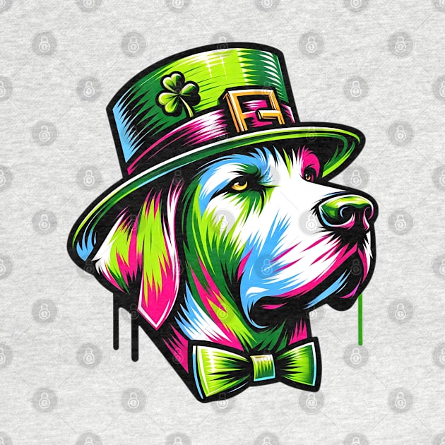 Pointer Dog Celebrates Saint Patrick's Day Cheer by ArtRUs